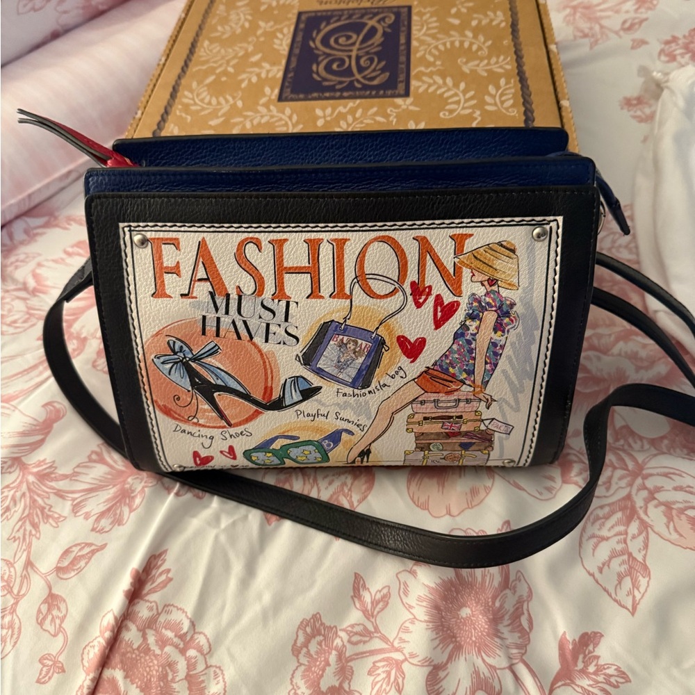 Brighton Black and Multicolor Fashion Crossbody Bag